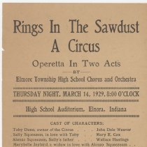 1929 ad for Elmore Township High School Operetta