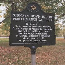 Historical marker for Joseph Hamilton Daviess (1774-1811)