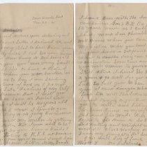 1930 letter from George Hutchens to his daughter, Naomi Moore