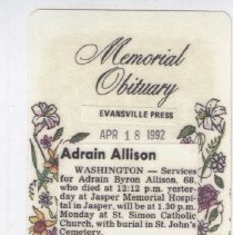 Obituary of Adrain Byron Allison (1923-1992)