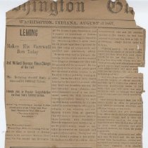1897 article about retirement of John Leming as Daviess County Sheriff