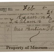 USPS Registry Bill Form No. 1550