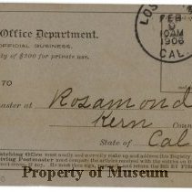 USPS Registry Bill Form No. 1550