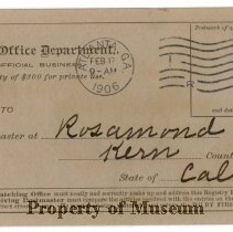 USPS Registry Bill Form No. 1550