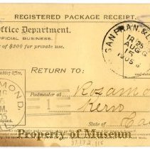 USPS Registered Package Receipt Bill Form No. 1556