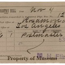 USPS Registry Bill Form No. 1550