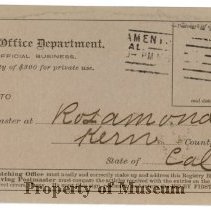 USPS Registry Bill Form No. 1550