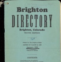 Brighton, Colorado City Directory1933