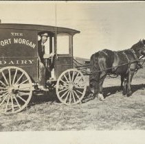 Albert Emile Riethmann driving delivery truck