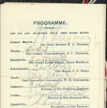 Eureka Lodge Ball Dance Card