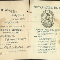 Eureka Lodge Ball Dance Card