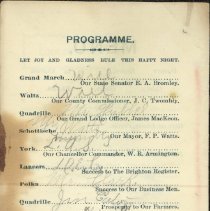 Eureka Lodge Ball Dance Card