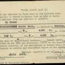 Cy Cress Travel Status Slip