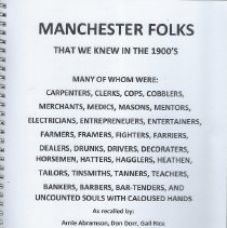 Manchester Folks That We Knew in the 1900s