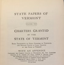 Charters Granted by the State of Vermont