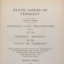 Journals and Proceedings (Volume) 1, of the Great Assembly of Vermont (1778 – 1781)