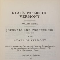 Journals and Proceedings (Volume 3), of the State of Vermont (1784 – 1787)