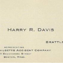 Harry R. Davis Business Card