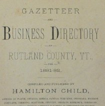 Gazetteer and Business Directory of Rutland County, VT