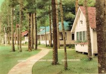 Voss, cabins, colorized postcard