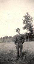 Loveless Man in Military Uniform in field