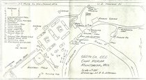 Hand drawn map of 660 Co. CCC Camp Mercer