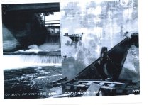 View of Barr fish lock from below the Rest Lake dam. ca 1930's