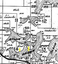 1912 Vilas County Plat map marking Doriot holdings on Stone Lake
