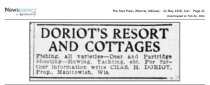 1916 Ad for Doriot's resort