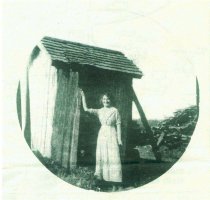 Joanne Ohlson at Buswell lumber town on Papoose Lake