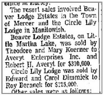 Circle Lily sells   Ironwood Daily Globe 6/7/1975