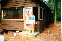 Dick & Muriel Henske at  one of the resort cabins  1986