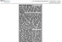 Mr. & Mrs. Roy Chopp purchase Clear Lake Poultry Farm on County Highway K from Frank Walasek.
1944