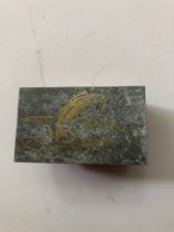 Print block of a fishing jumping out of the water