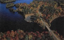 Aerial view of Voss' Chain O Lakes Marina