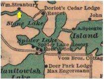 1914 Poole's Map showing Strandberg's home