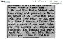 Menel's sell Turtle Lake resort  1946