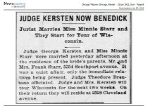 1912 Minnie Staar married Judge Kersten