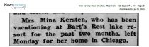 Minna Staar Kersten staying at Bart's 1944
