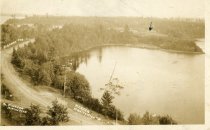 Arrow points to cabin where Browns stayed