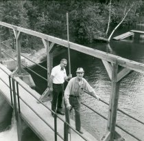 Dock on right was used to reach the water level gauge in Rest Lake