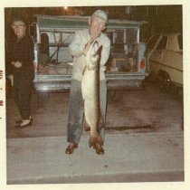 Walter Meienle with a muskie 1968