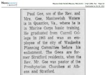 1966 Paul at Quantico for Marine basic training