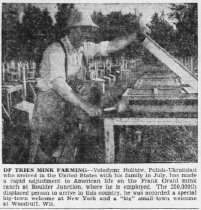 Holubiw at Grahl's Fur Farm  1951