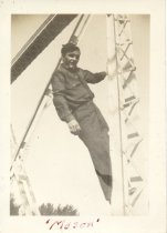 Camp Mecer enrollee on the Rest Lake fire tower