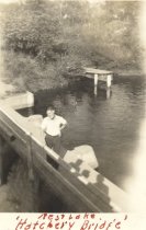 On the gate bridge of the Rest Lake dam