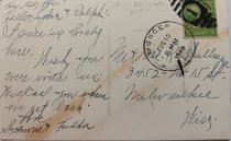 Rest Lake & Fox Island postcard note side