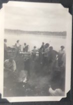 Evening beach meal with campfire for S'Mores