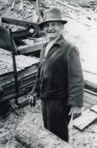 Robert Lovelss at his sawmill- later years