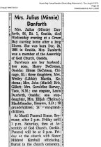 1970 Minnie DeCoteau Danforth obituary